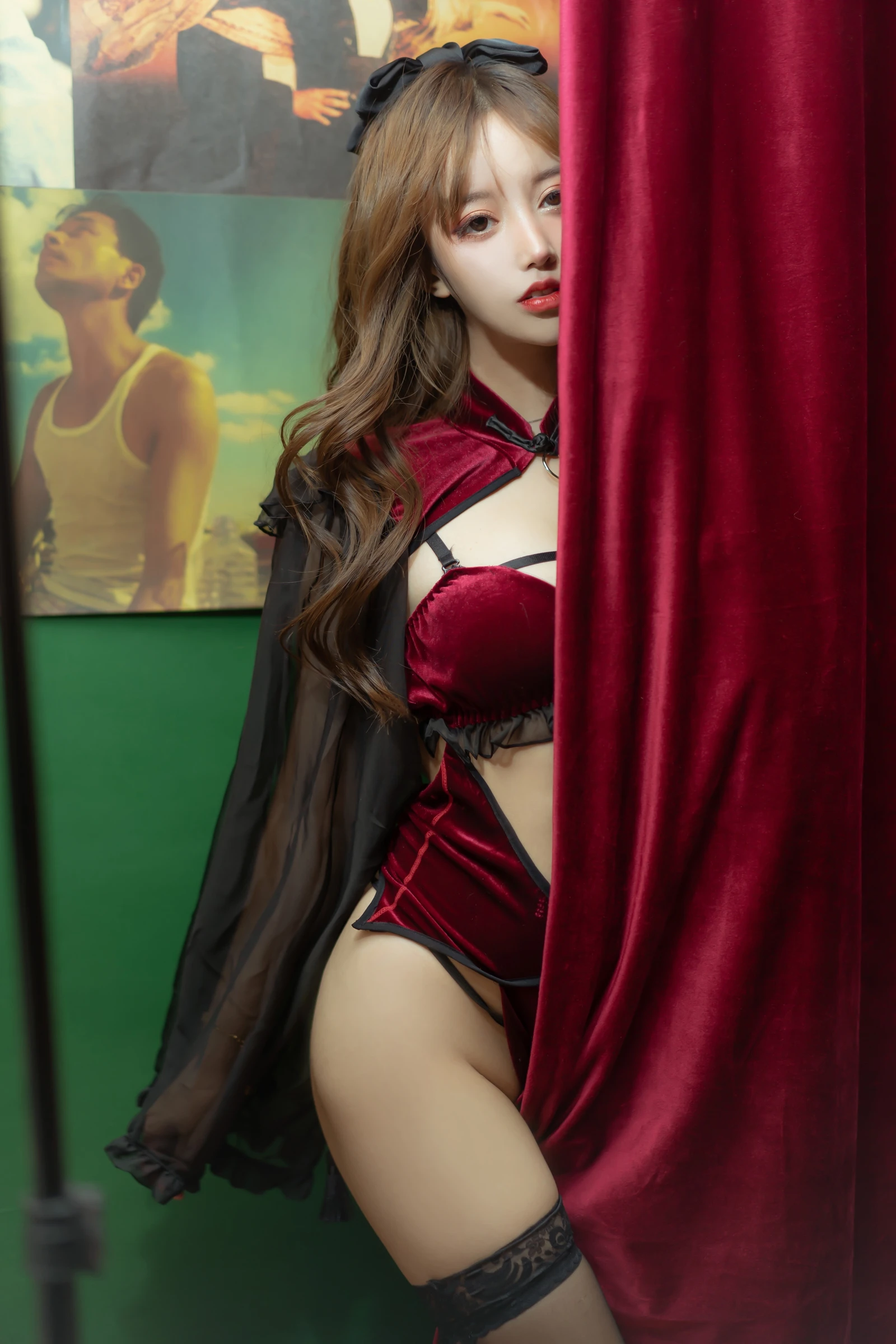 舊上海 紅絲絨旗袍-图片19